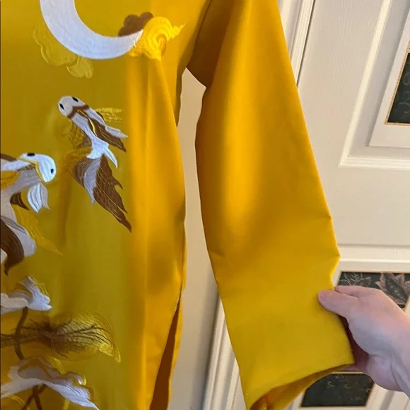 Elegant Yellow Floral Tunic Dress - Picture 9 of 11